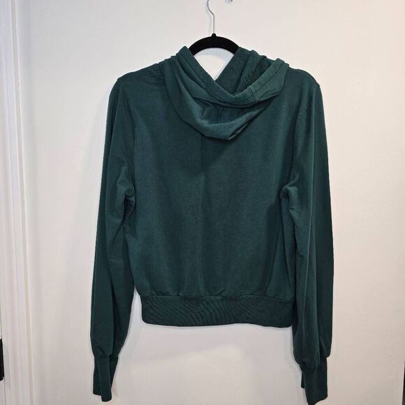 Spiritual Gangster Hoodie Women's Large Green Crop Drawstring Gorpcore Stretch - Picture 7 of 7
